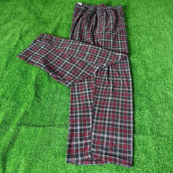 Fruit of the Loom Black Red Fleece Pockets Loungewear Pajama Pants Big Size 2XL - Picture 1 of 12